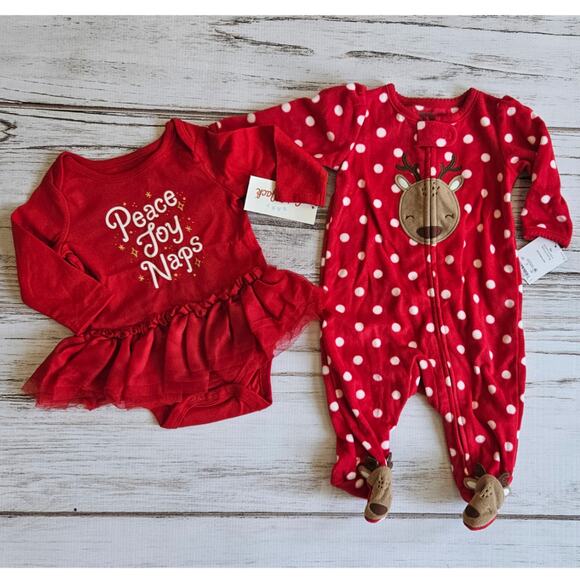 Baby's First Christmas Bundle sz 0-3M New - Picture 1 of 3